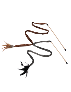 Caña para gatos con cinta peluche