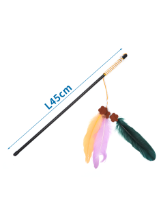 Caña para gatos con plumas
