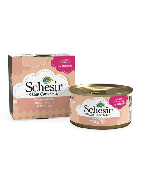 SCHESIR Gato Kitten Pollo mousse 85gr