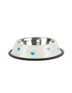 Comedero acero inox Blue Hearts 400ml Ibañez