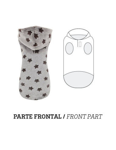 Sudadera Capucha Estrellas Marrón 50Cm