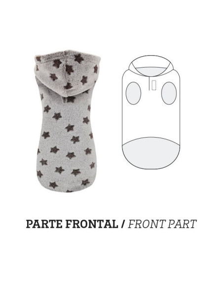 Sudadera Capucha Estrellas Marrón 50Cm