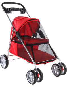 CARRITO DE PASEO PARA PERRO FLAMINGO BUGGY ROJO