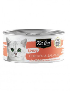Kit Cat Lata Gravy - Pollo Salmon 70g