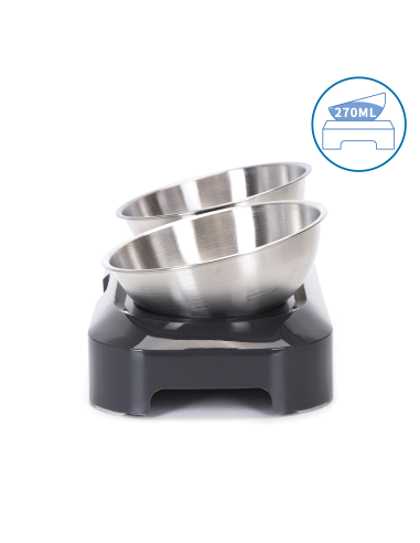 Cuencos dobles inoxidables Nobleza