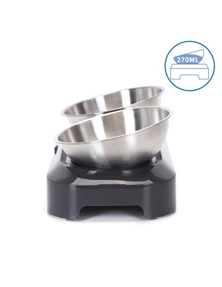 Cuencos dobles inoxidables Nobleza