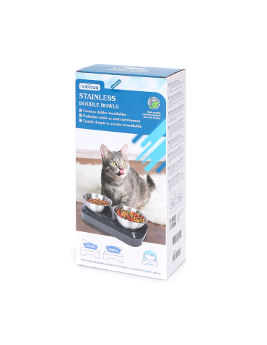 Cuencos dobles inoxidables Nobleza