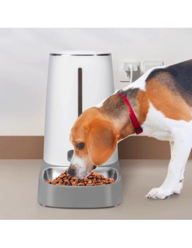 Comedero inteligente para mascotas(Gris y...