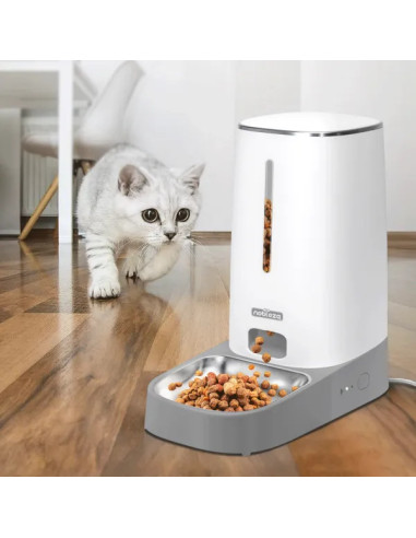 Comedero inteligente para mascotas(Gris y...