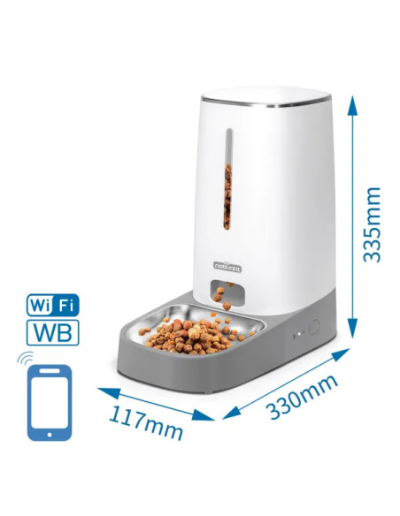 Comedero inteligente para mascotas(Gris y blanco) Nobleza