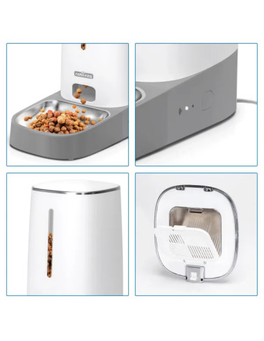 Comedero inteligente para mascotas(Gris y...