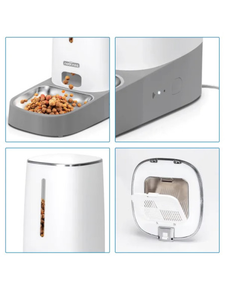 Comedero inteligente para mascotas(Gris y blanco) Nobleza