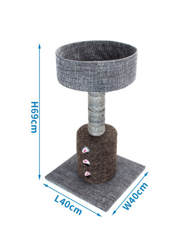 Arbol para gatos gris oscuro 69cm