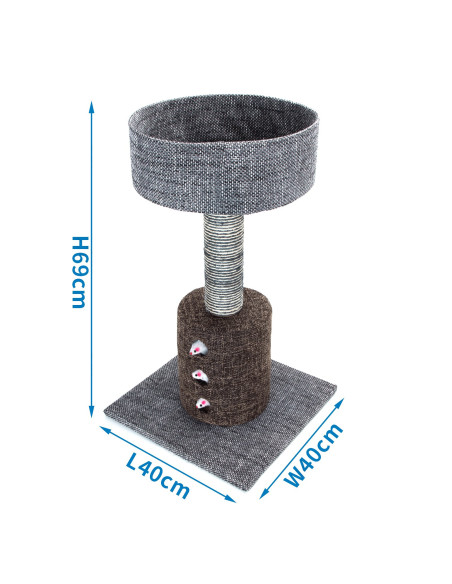 Arbol para gatos gris oscuro 69cm