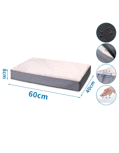 Cama de perro ortopedica desenfundable 60x40cm