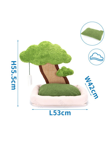 Cama para gatos con forma de arbol