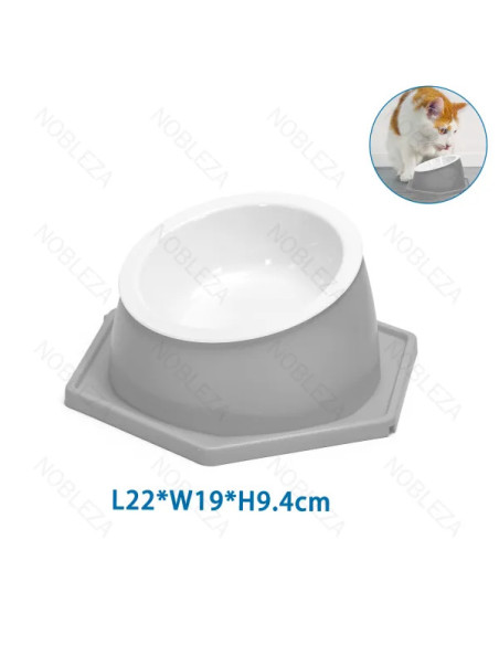 Cuenco elevado para gatos (gris)