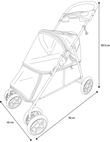 CARRITO DE PASEO PARA PERRO FLAMINGO BUGGY ROJO