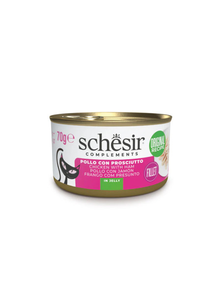 SCHESIR Gato Pollo con jamón en gelatina 85gr