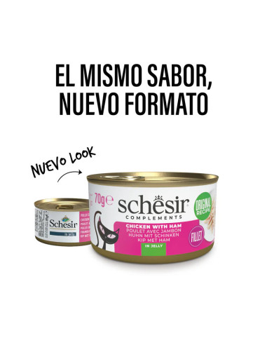 SCHESIR Gato Pollo con jamón en gelatina 85gr