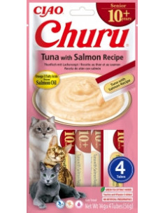 Churu Crema Senior Atún con Salmón 4x14gr