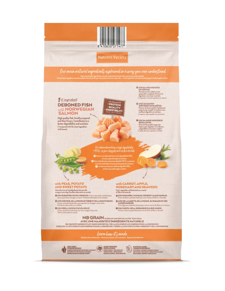 Nature's Variety Perro NG Adulto Mediano Salmón 10Kg