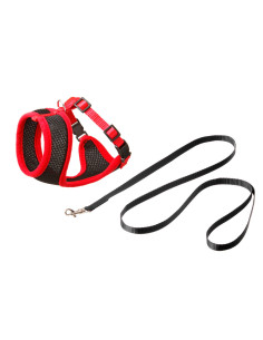 Arnes de gato ENT Negro-Rojo 10mm S